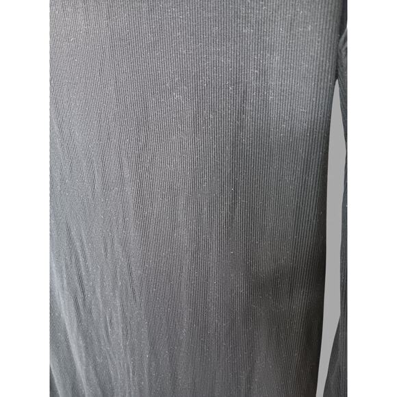 SKIMS Ribbed Long Sleeve Bodycon Maxi Dress Black Size XL Stretchy Form Fitting - Picture 11 of 13